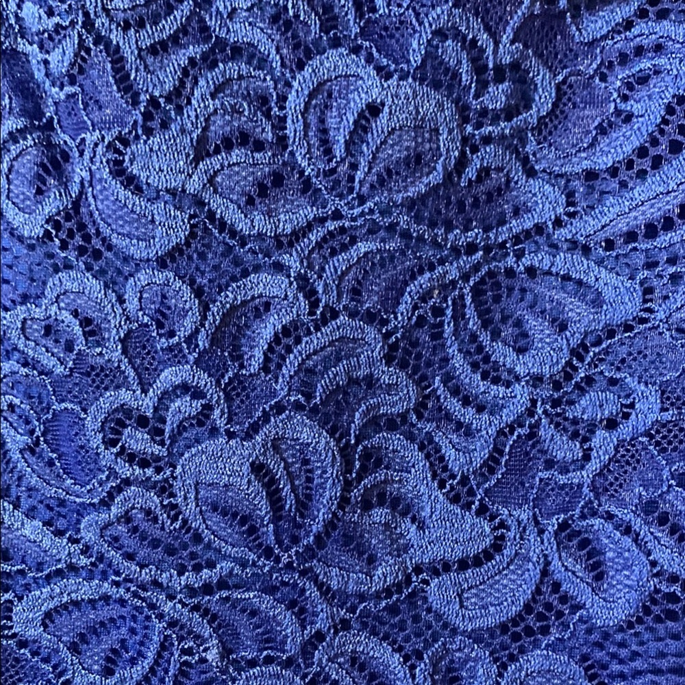 Elegant Royal Blue Lace Off-Shoulder Dress - Picture 2 of 4